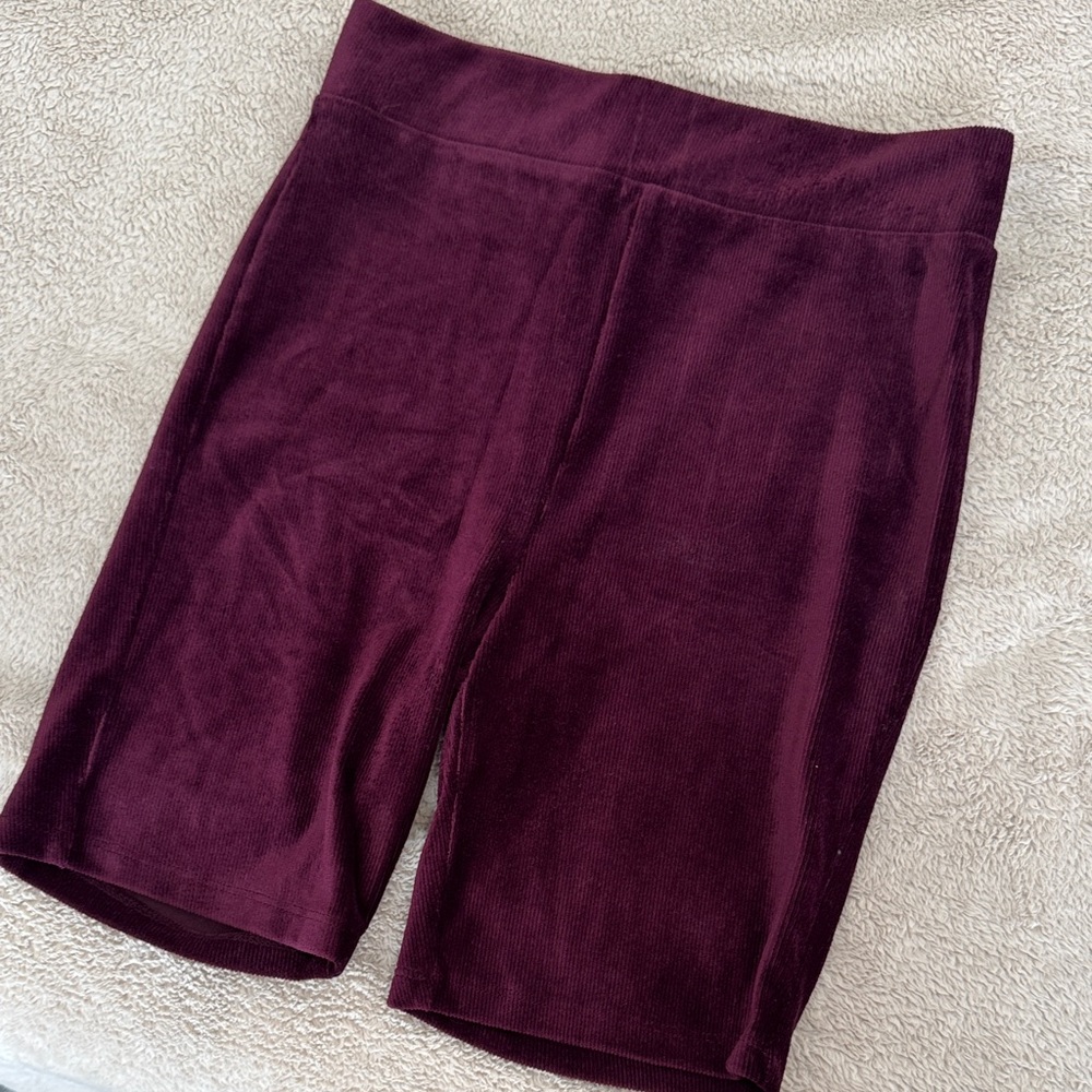 Women's Burgundy Biker Shorts